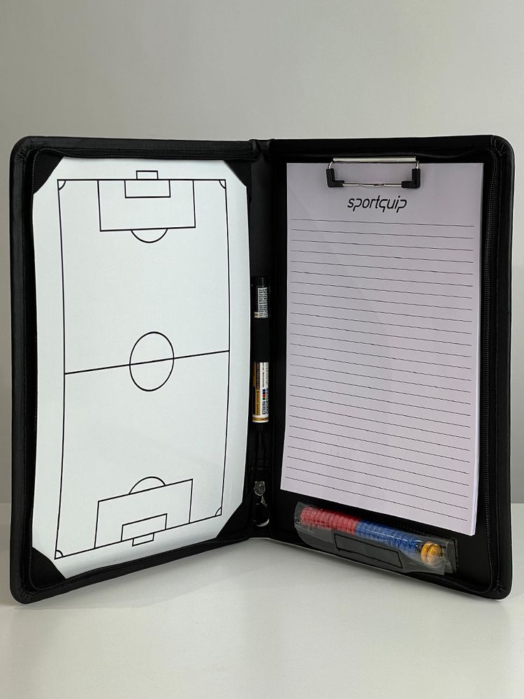 SQ Coachmapp Deluxe Fotboll, med magnettavla - Svart