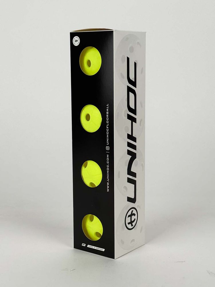 Unihoc Floorball Ball DYNAMIC (4-pack) - Bright Yellow