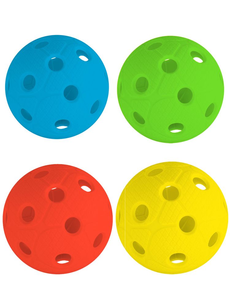 Unihoc Floorball Ball DYNAMIC (4-pack) - Mix Colour