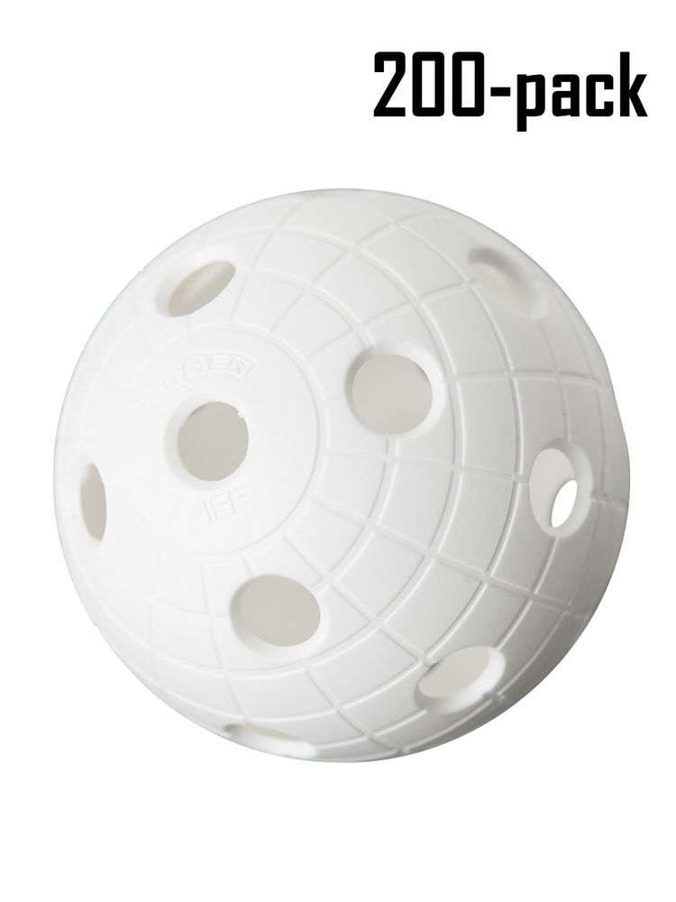 Unihoc Floorball Ball CRATER (200-pack) - White