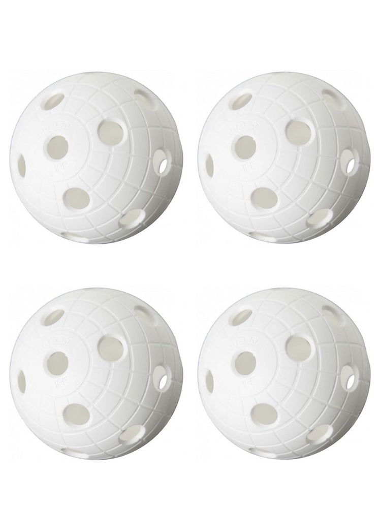 Unihoc Floorball Ball CRATER (4-pack) - White