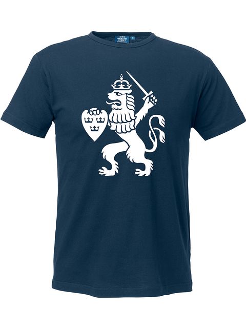 T-shirt Herr, Marinblå - GBG Lejon (stor logo)