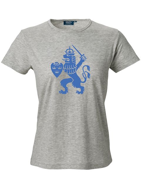 T-shirt Dam, Grå - GBG Lejon (stor logo)