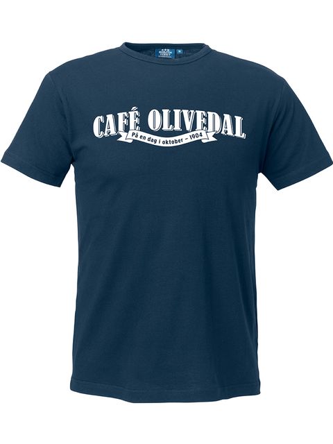 T-shirt Herr, Marinblå - Café Olivedal