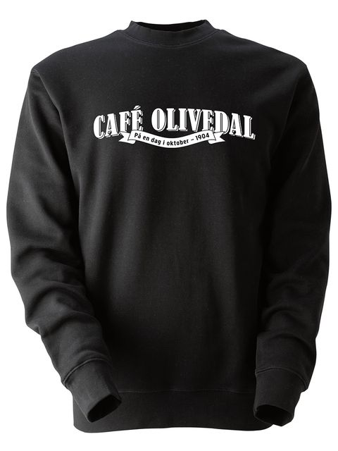 Collegetröja, Svart - Café Olivedal