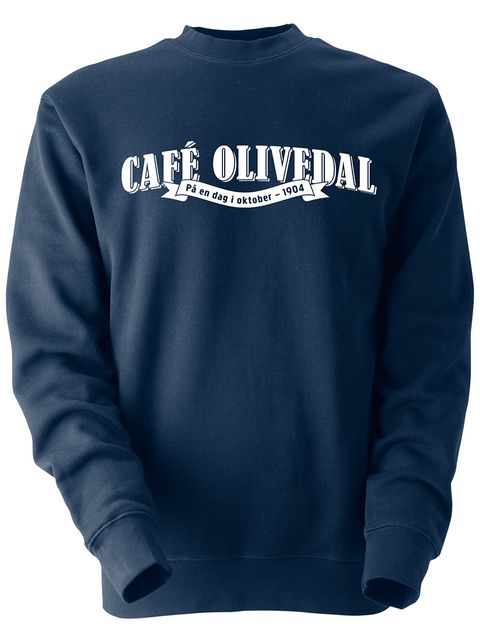 Collegetröja, Marinblå - Café Olivedal