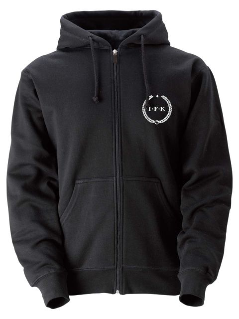 Hoodie Fullzip, Black - Kransen (liten logo)
