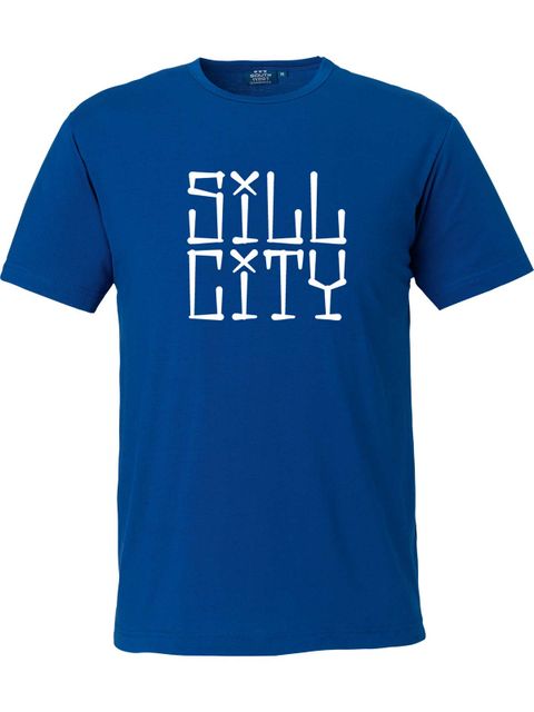 T-shirt Herr, Blå - Sill City Text (stor logo)