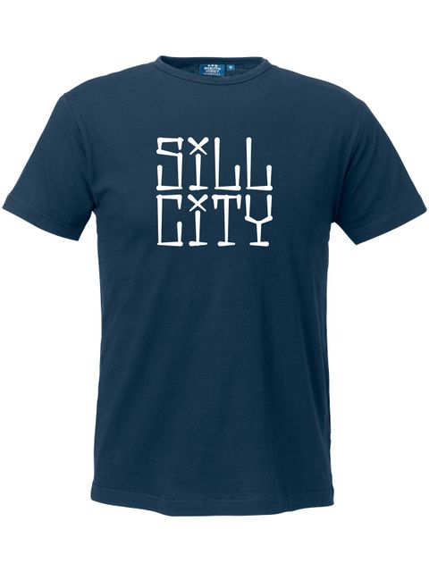 T-shirt Herr, Marinblå - Sill City Text (stor logo)