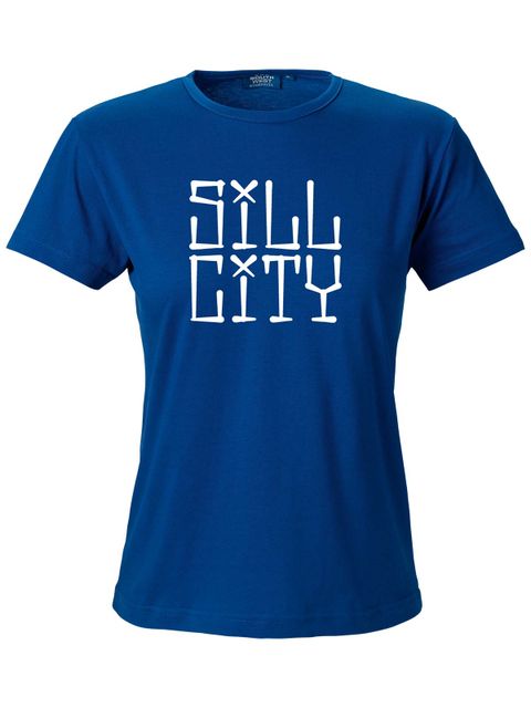 T-shirt Dam, Blå - Sill City Text (stor logo)