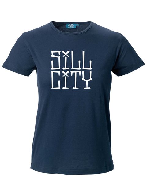 T-shirt Dam, Marinblå - Sill City Text (stor logo)