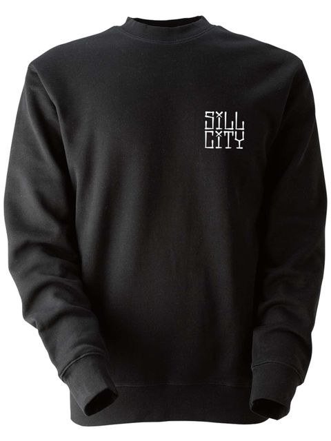 Collegetröja, Svart - Sill City Text (liten logo)