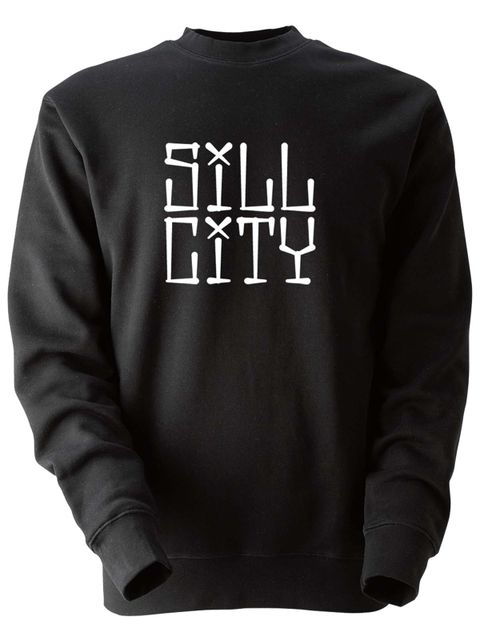 Collegetröja, Svart - Sill City Text (stor logo)