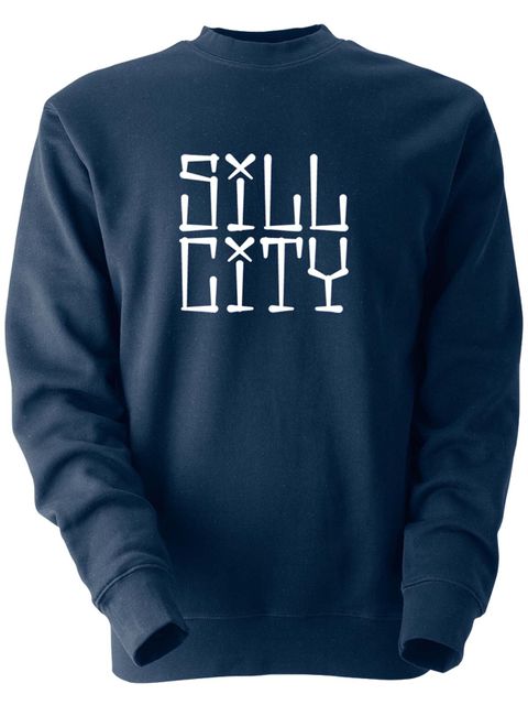 Collegetröja, Marinblå - Sill City Text (stor logo)