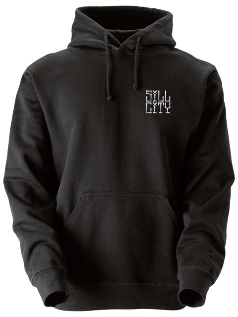 Hoodtröja, Svart - Sill City Text (liten logo)