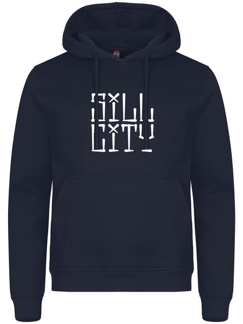 Hoodie, Navy - Sill City Text (stor logo)