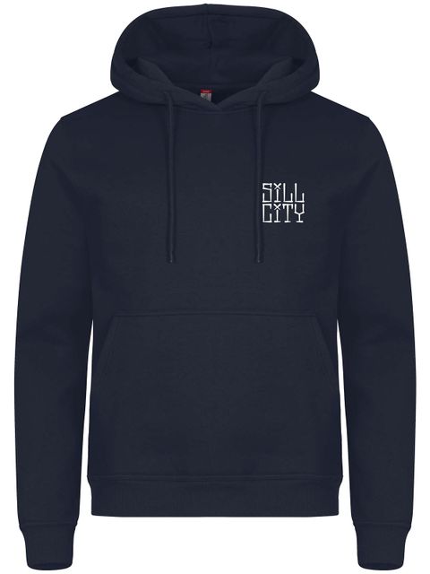 Hoodie, Navy - Sill City Text (liten logo)