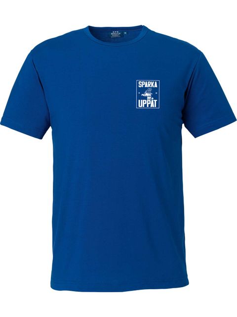 T-shirt Men, Blue - Sparka Uppåt (liten logo)