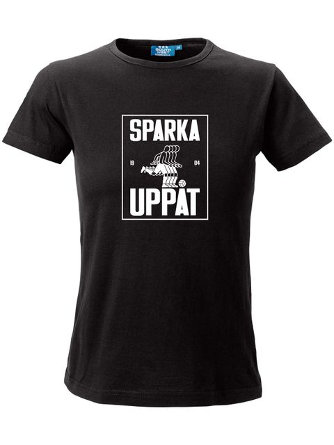 T-shirt Woman, Black - Sparka Uppåt (stor logo)