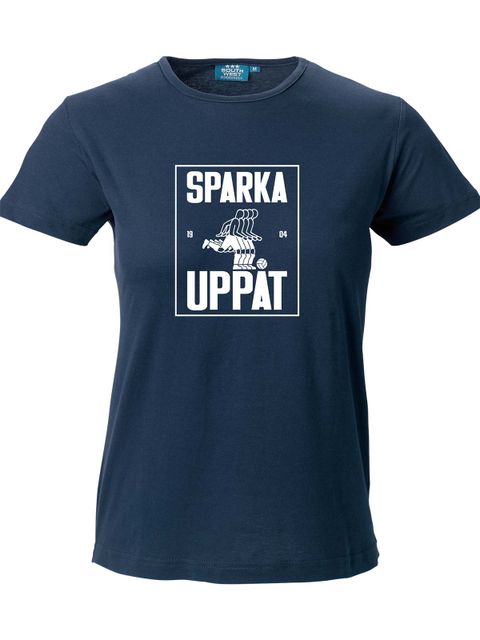 T-shirt Woman, Navy - Sparka Uppåt (stor logo)
