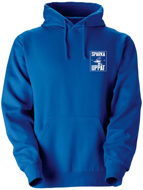 Hoodie, Blue - Sparka Uppåt (liten logo)