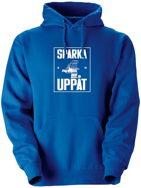 Hoodie, Blue - Sparka Uppåt (stor logo)