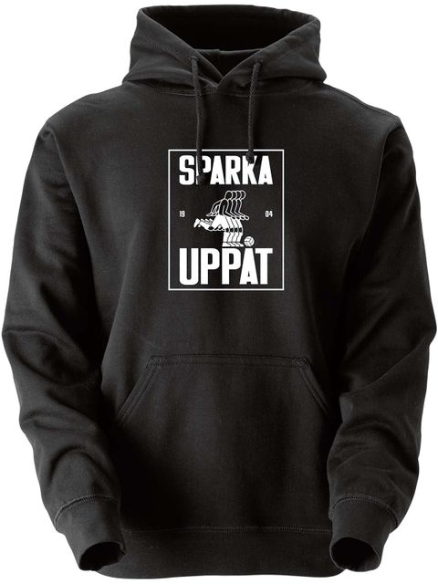 Hoodie, Black - Sparka Uppåt (stor logo)