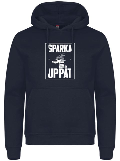 Hoodie, Navy - Sparka Uppåt (stor logo)