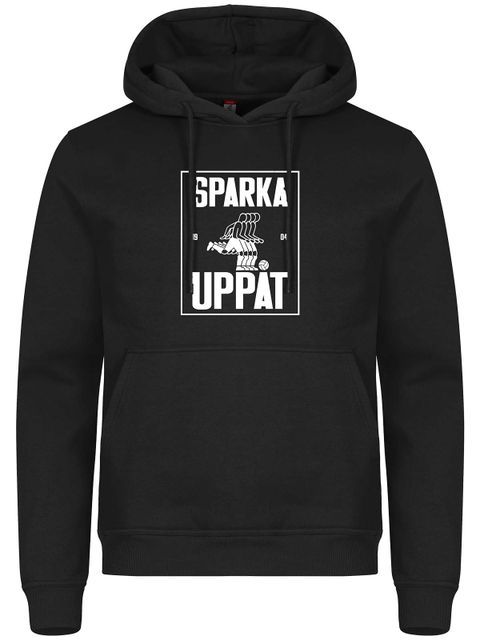 Hoodie, Black - Sparka Uppåt (stor logo)