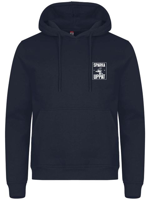 Hoodie, Navy - Sparka Uppåt (liten logo)