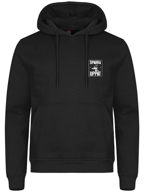 Hoodie, Black - Sparka Uppåt (liten logo)