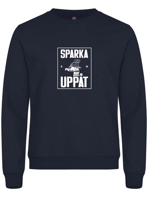 Sweatshirt, Navy - Sparka Uppåt (stor logo)