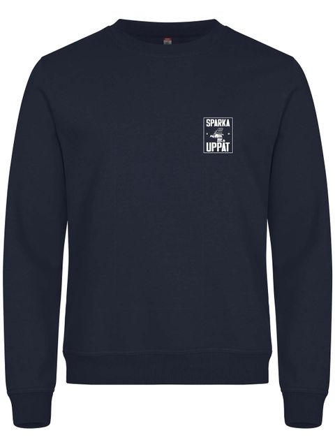 Sweatshirt, Navy - Sparka Uppåt (liten logo)