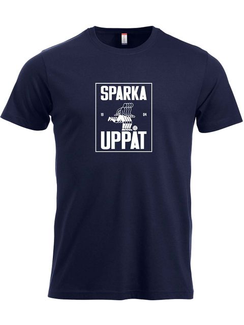 T-shirt, Navy - Sparka Uppåt (stor logo)