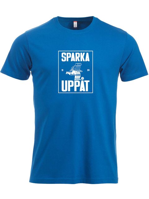 T-shirt, Blue - Sparka Uppåt (stor logo)