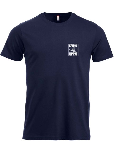 T-shirt, Navy - Sparka Uppåt (liten logo)