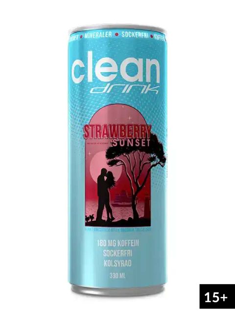 CLEAN Drink - Energy Drink, 33 cl Strawberry Sunset