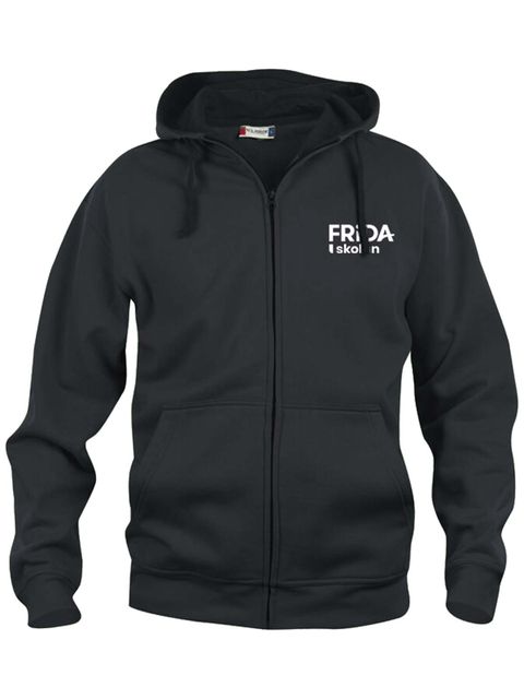 Hoodtröja med dragkedja, Svart (Fridaskolan)
