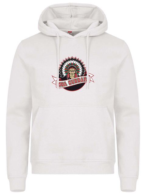 Hoodtröja - Stor hövding, Vit (Goa Gubbar Supportershop)