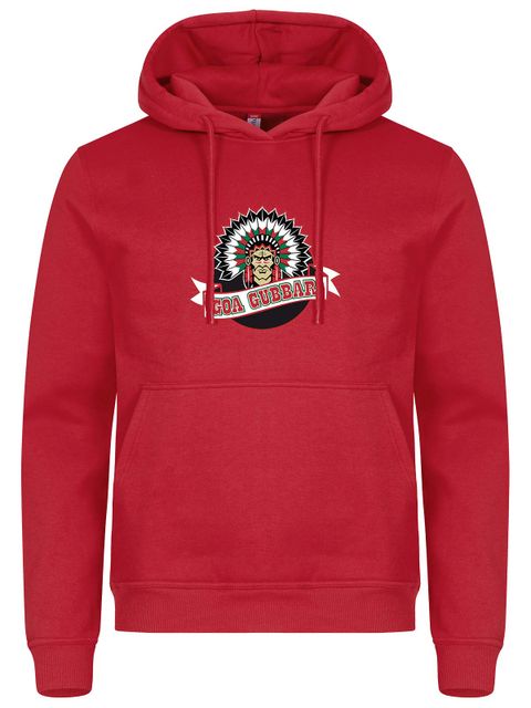 Hoodtröja - Stor hövding, Röd (Goa Gubbar Supportershop)