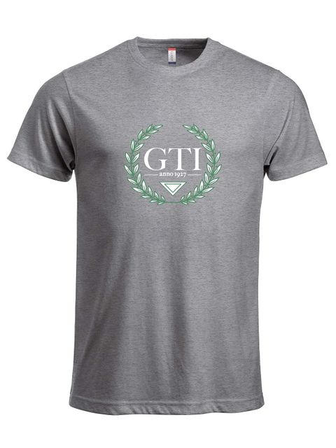 T-shirt - stor grönvit logga, Grå (GTIs Gymnasieskola)