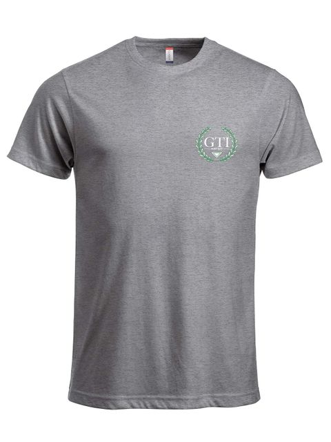 T-shirt - liten grönvit logga, Grå (GTIs Gymnasieskola)