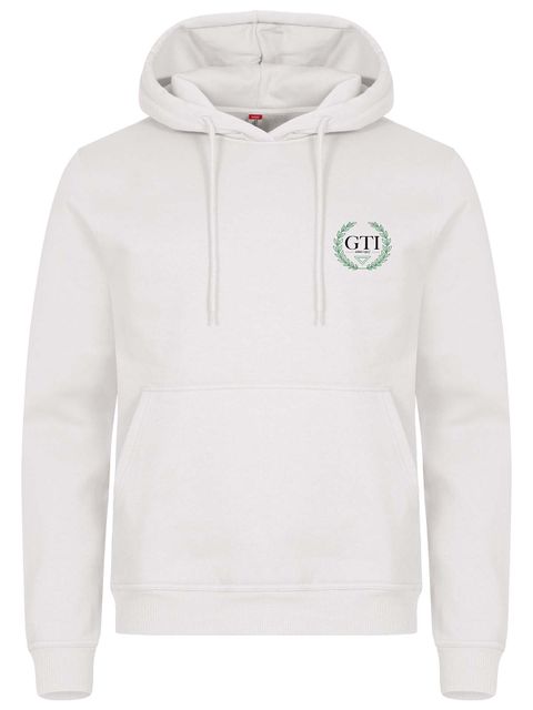 Hoodie - Small wreath, White (GTI:s Gymnasieskola)