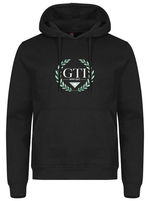 Hoodie - Big wreath, Black (GTI:s Gymnasieskola)