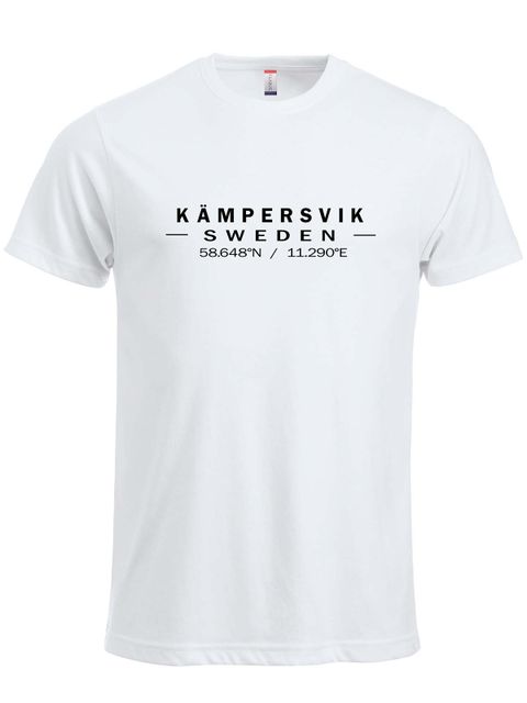 T-shirt - Big text logo, White (Kämpersvik)