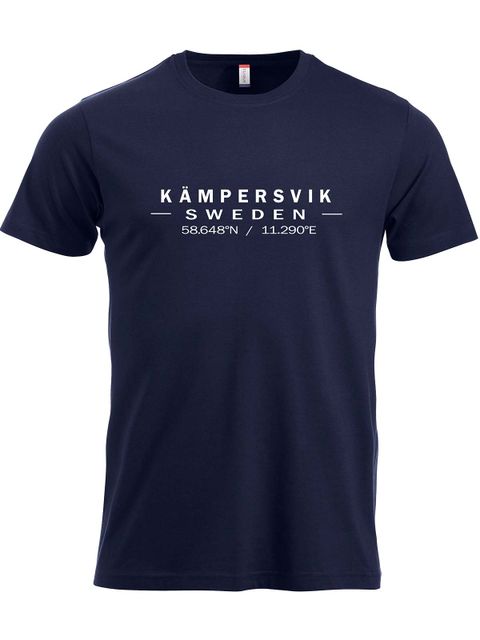 T-shirt - Big text logo, Navy (Kämpersvik)