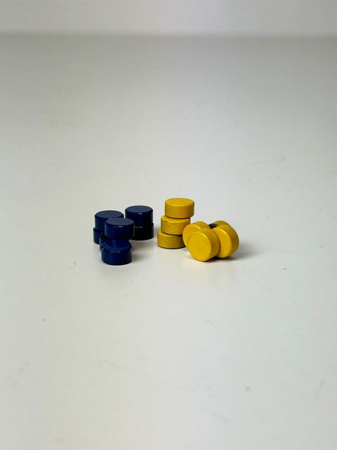 Kit of 14 magnets to tactic boards Blå-Gul