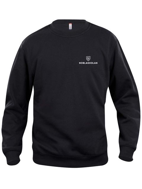 Collegetröja, Svart #2 (liten logo vit) (Noblaskolan)