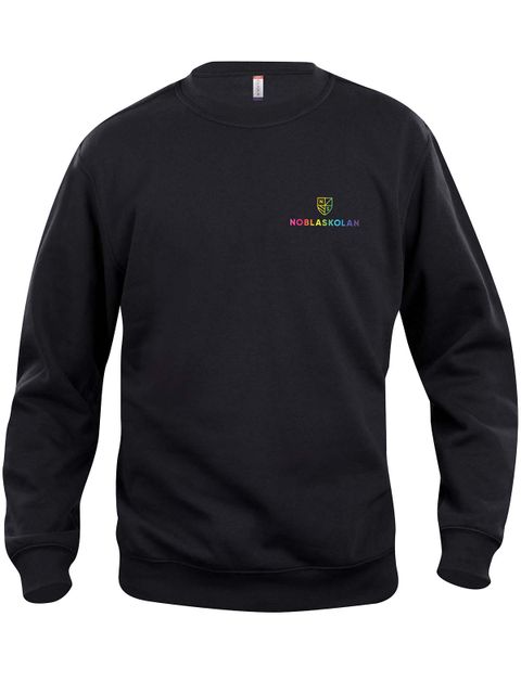 Collegetröja, Svart #1 (liten logo rainbow) (Noblaskolan)