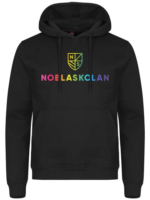 Hoodtröja - Rainbow, Black (Noblaskolan)